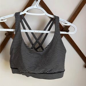 Lululemon Athletica Striped Black and White Sports Bra